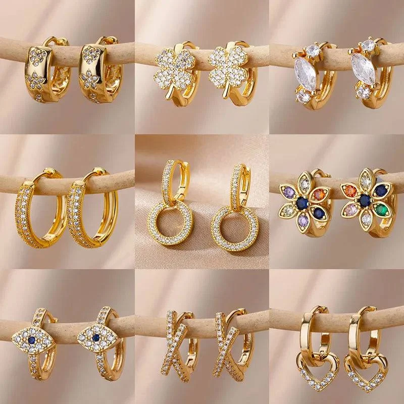 Women's minimalist rings-Small Zircon Crystal Hoop Earring Collection