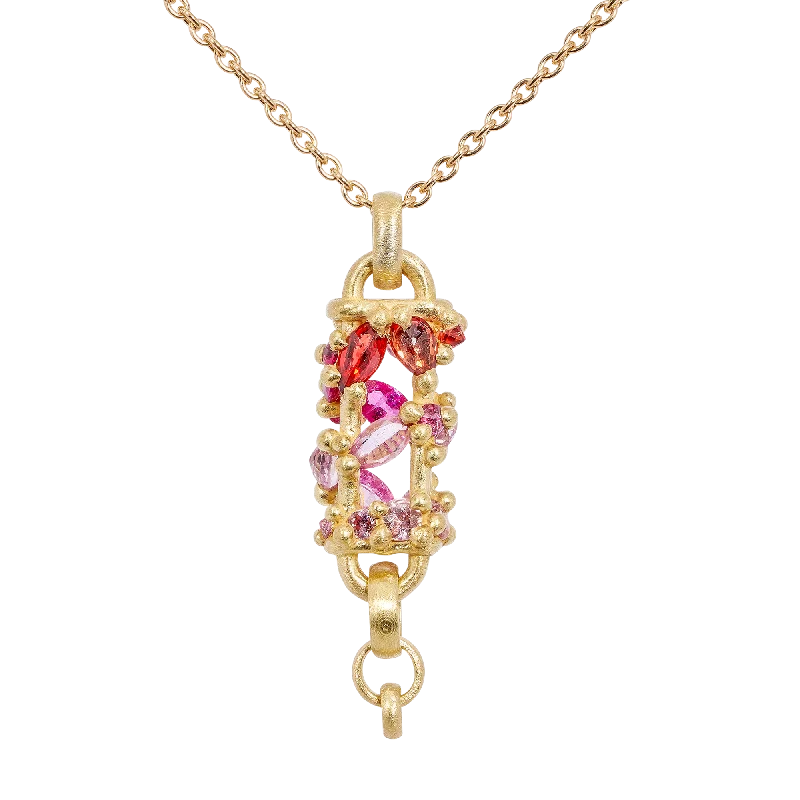 Women's modern design necklaces-Vertical Plum Blossom Fontaine Necklace - 9965