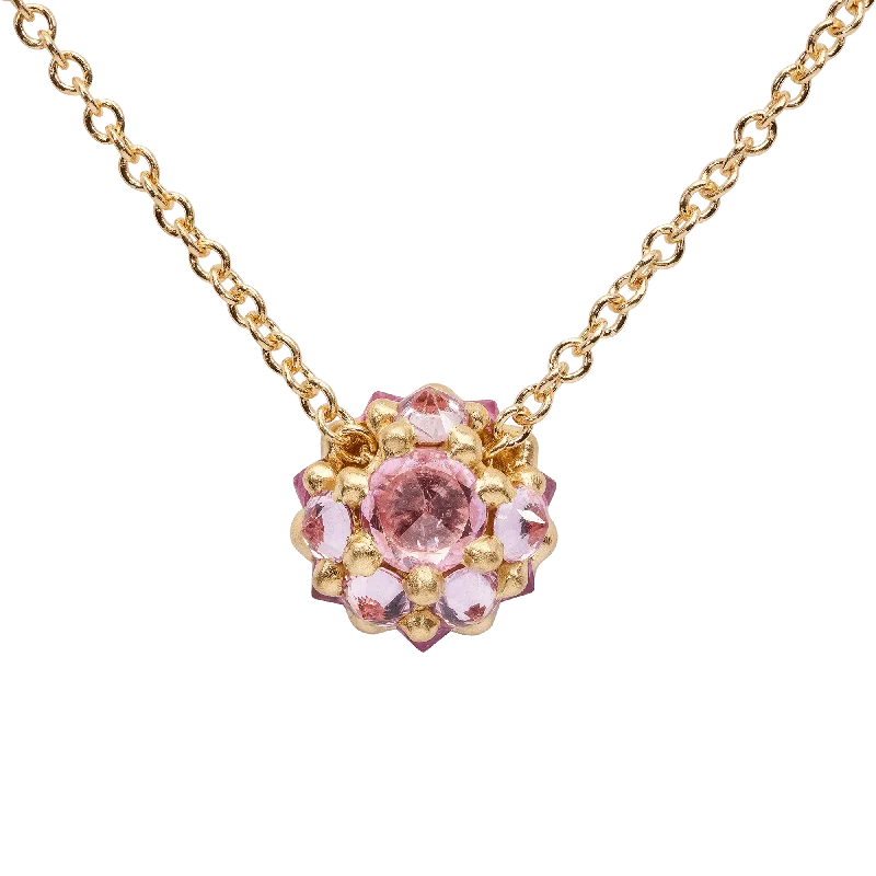 Women's celestial necklaces-Small Pink Sputnik Necklace - 9844