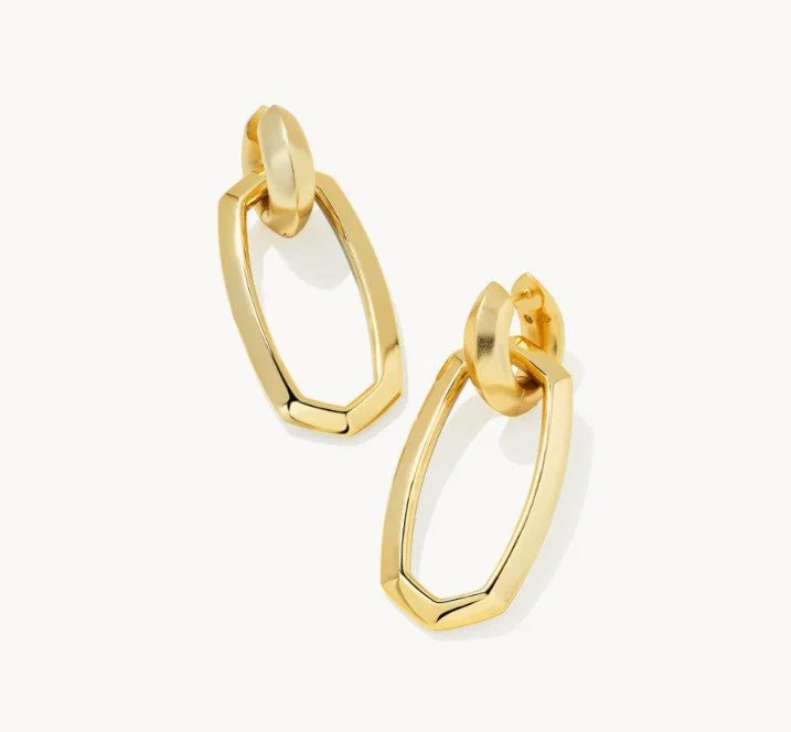 Women's platinum earrings-Kendra Scott "Danielle" Two-Tone Reversible Earrings