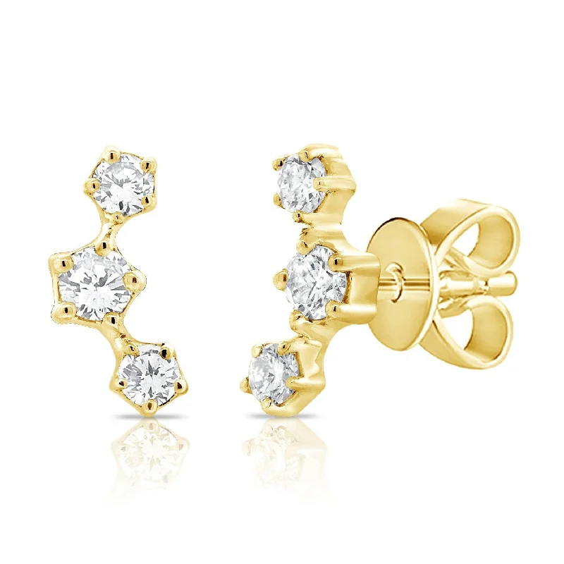 Women's holiday earrings-14K GOLD DIAMOND BIANCA STUDS