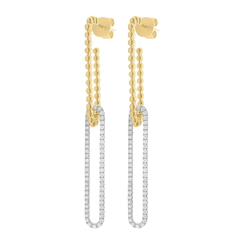 Women's minimalist earrings-14K GOLD DIAMOND MACI EARRINGS