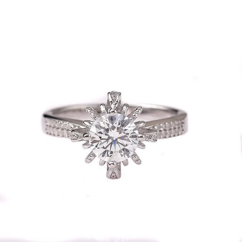 Women's Valentine's Day rings-2.0 Ct Round Cut Diamond Fountain Ring