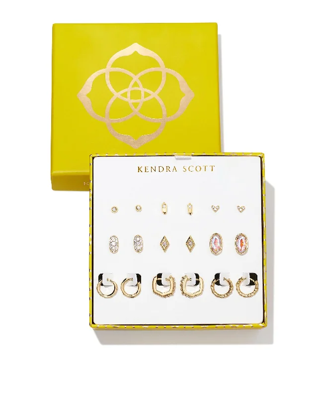 Women's rose gold earrings-Kendra Scott Gold Earring Gift Set