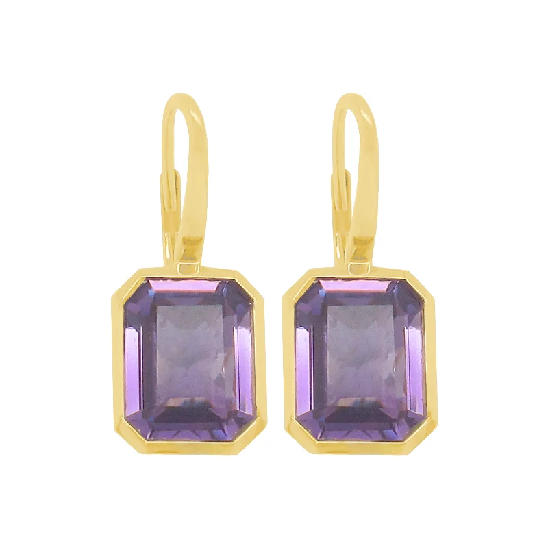 Women's luxury brand earrings-14K GOLD AMETHYST SINGLE FREYA EARRINGS