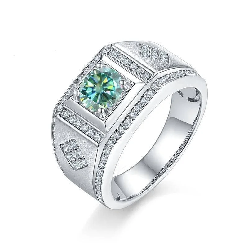 Luxury women's rings-1.0ct Round Diamond Channel Men's Ring