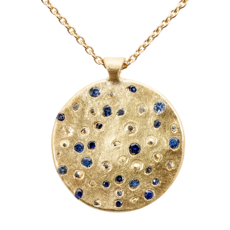 Minimalist women's necklaces-Extra Large Blue Constellation Necklace - 9892