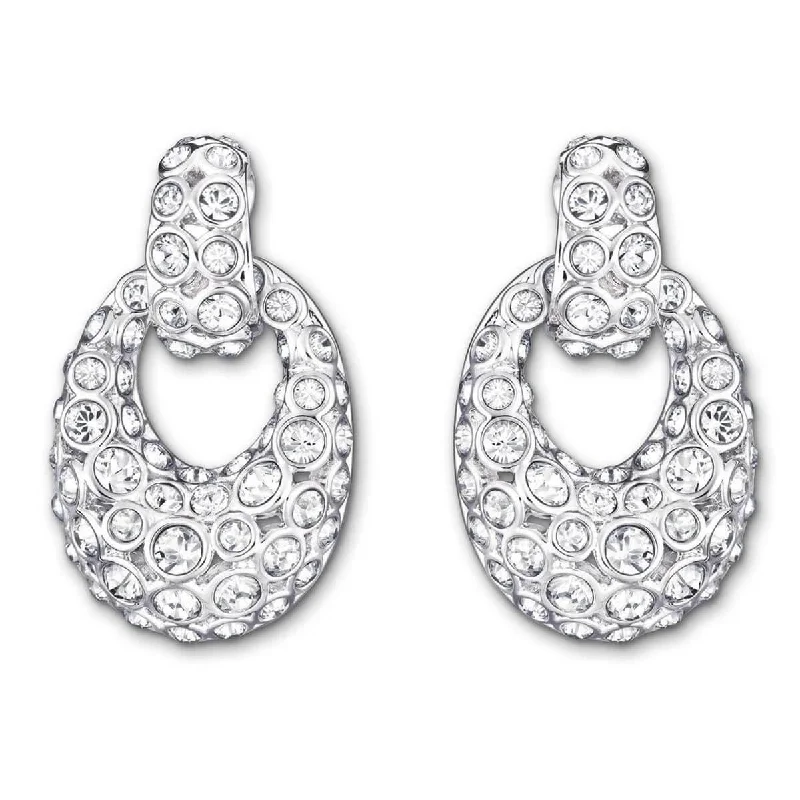 Women's jade earrings-Swarovski Women's Pierced Earrings - Rarely Silver Rhodium Plated | 5005866