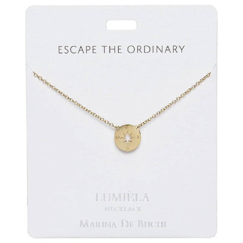 Handmade women's necklaces-Lumiela Necklace: "escape the ordinary" - Compass