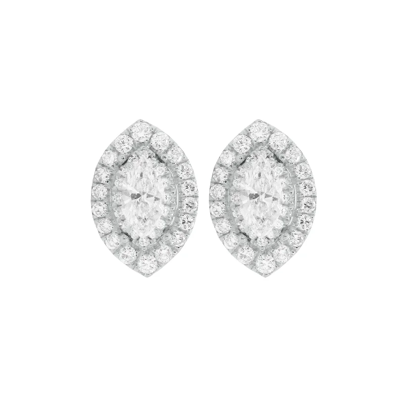 Women's eco-friendly earrings-14K GOLD DIAMOND BRENNA MARQUISE STUDS