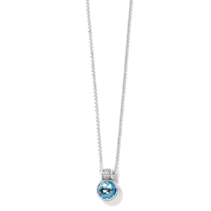 Women's crystal necklaces-Brighton : Meridian Aurora Crystal Petite Necklace - Aquamarine