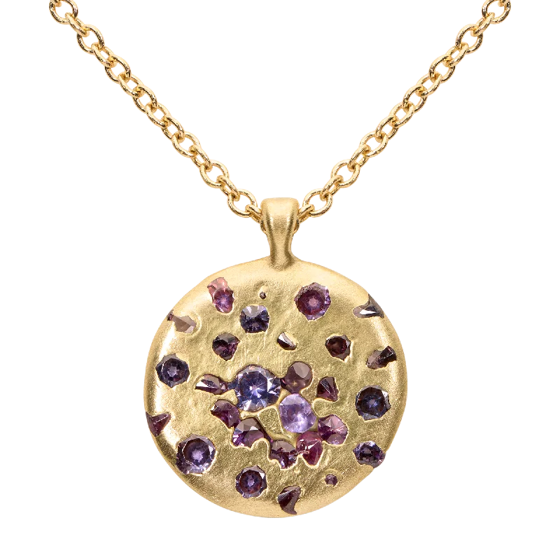 Women's statement necklaces-Medium Purple Constellation Necklace - 11835