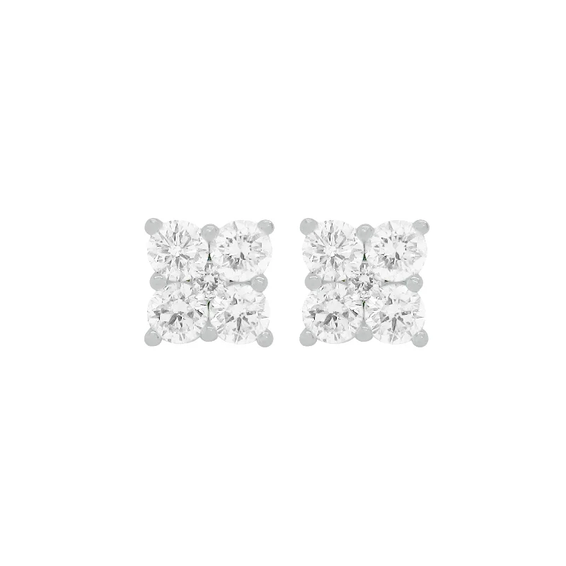 Women's zodiac earrings-14K GOLD DIAMOND SMALL MADELINE STUDS