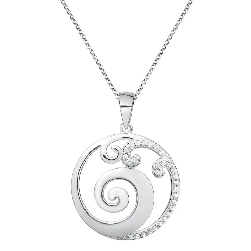 Women's pearl necklaces-LeStage® Cape Cod : Evening Tide - Waves and White Topaz Necklace