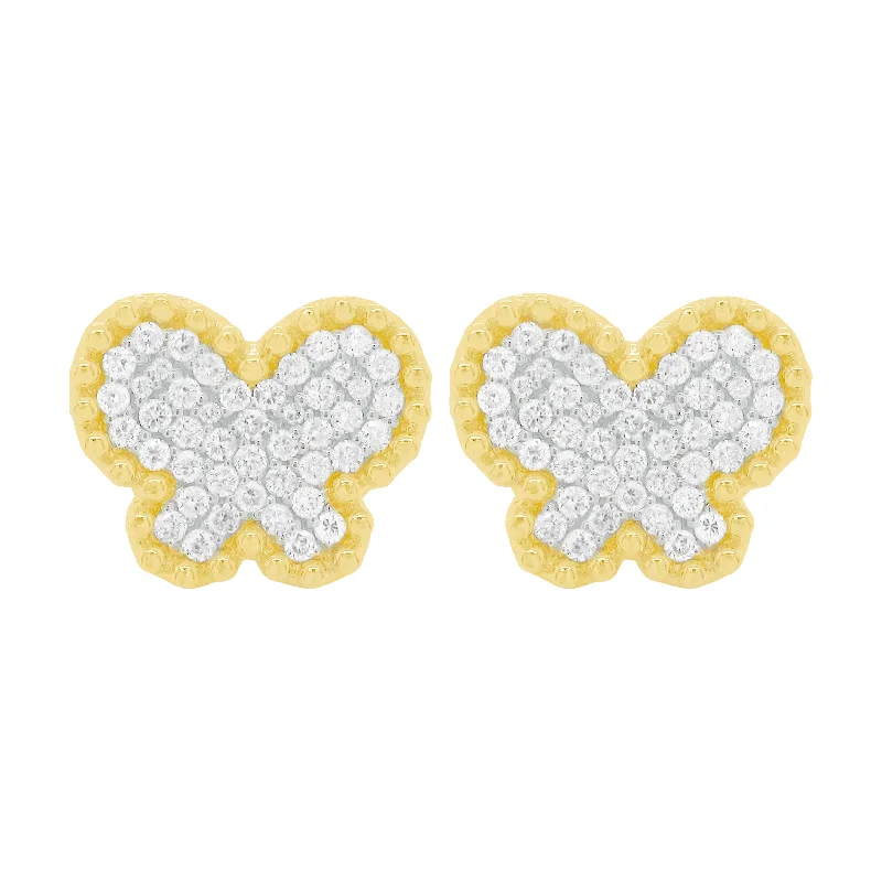 Women's sun earrings-14K GOLD DIAMOND BRYCE BUTTERFLY STUDS