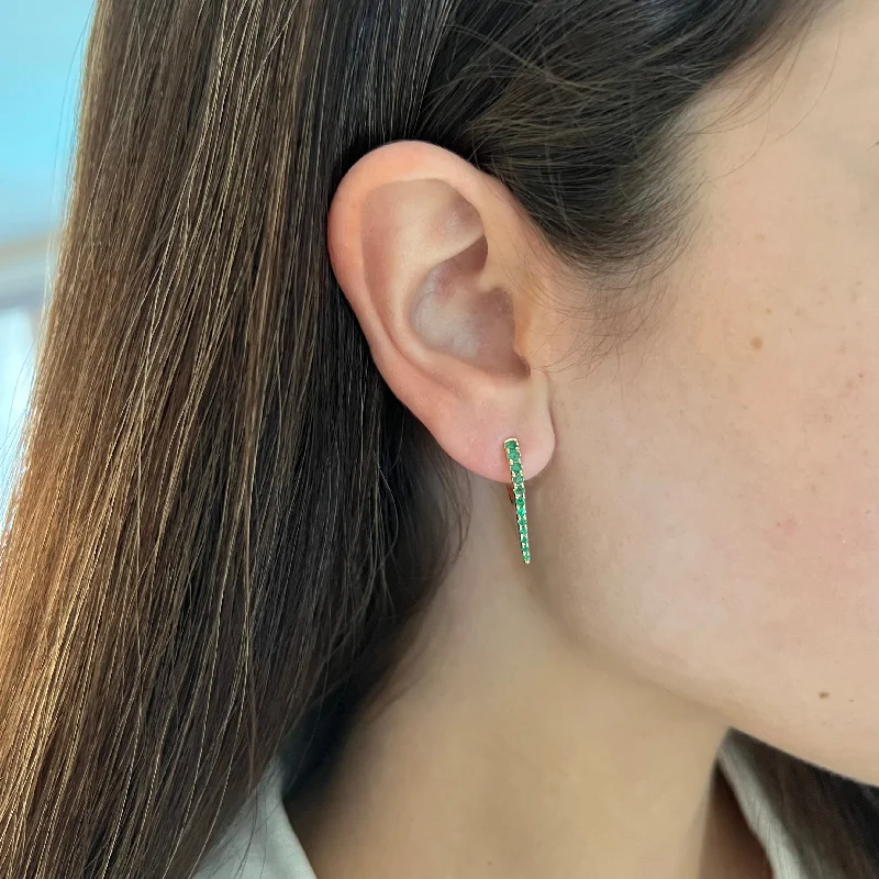 Women's zodiac earrings-14K GOLD EMERALD TYLER EARRINGS