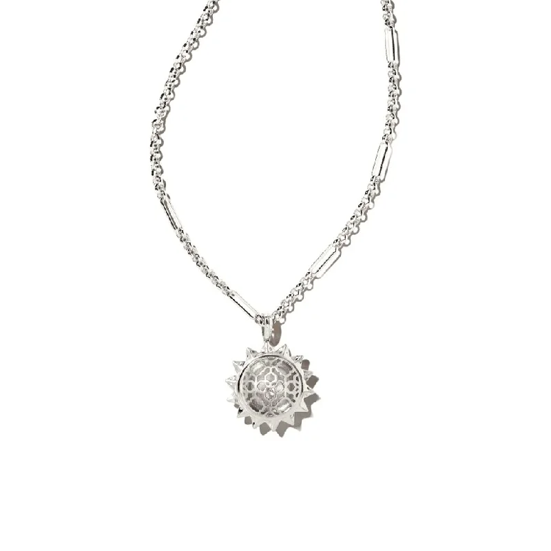 Women's Buddha necklaces-Kendra Scott : Sienna Sun Pendant Necklace in Silver