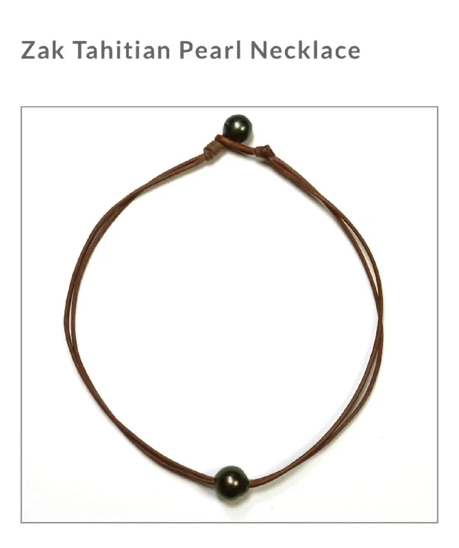 Women's sustainable necklaces-Zak Tahitian Pearl Necklace In Grey