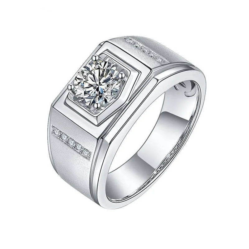 Women's gift rings-1Ct 6.5mm Solitaire Diamond Men's Ring