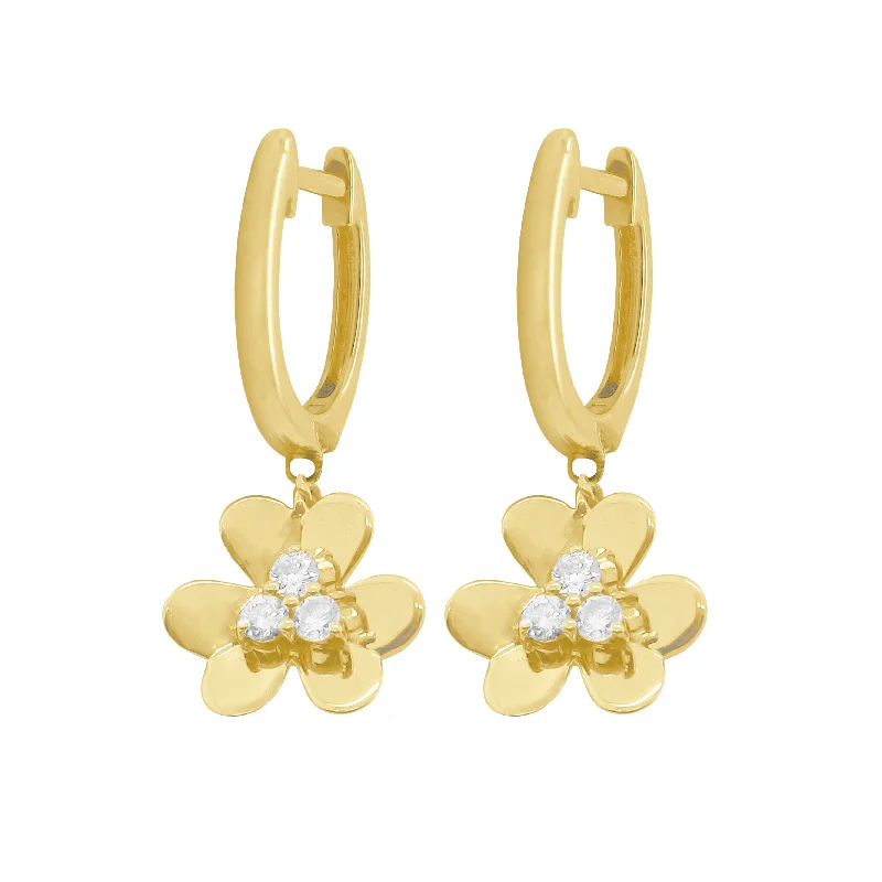 Women's drop earrings-14K GOLD DIAMOND BELLA EARRINGS