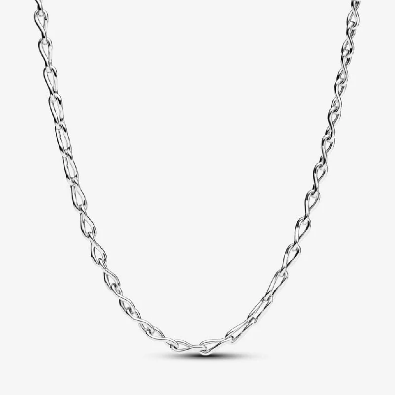 Handmade women's necklaces-PANDORA : Infinity Chain Necklace - Sterling Silver