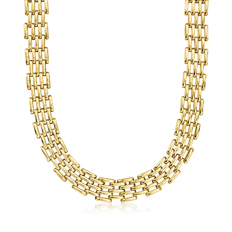 Modern women's necklaces-Ross-Simons 14kt Yellow Gold Panther-Link Necklace