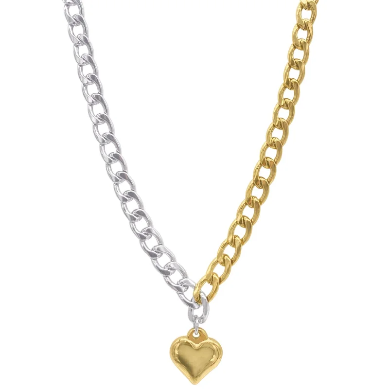 Women's charm necklaces-Water Resistant Crystal Heart Tennis Chain Necklace gold