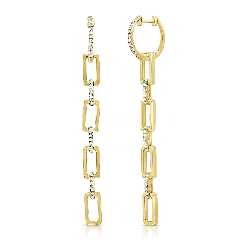 Women's titanium earrings-14K GOLD DIAMOND ELLE EARRINGS