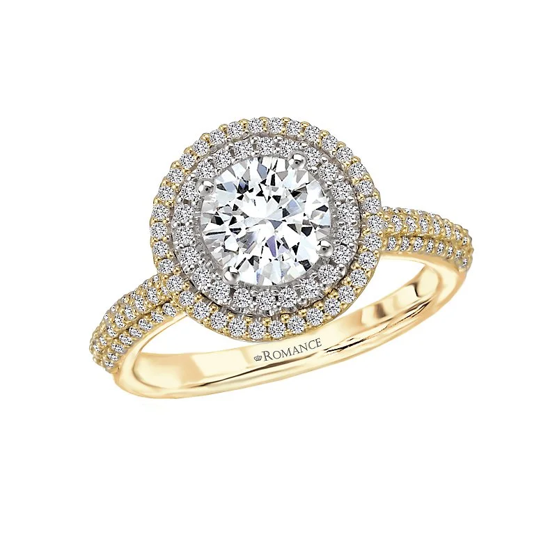 Designer women's rings-Diamond Halo Semi-Mount Ring