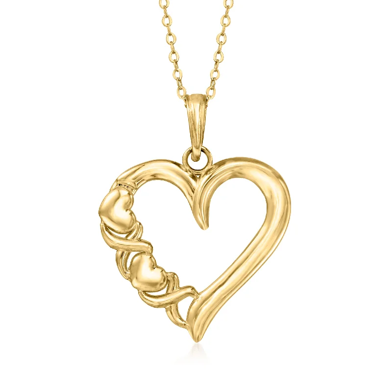 Women's exclusive necklaces-Canaria 10kt Yellow Gold Xo Heart Pendant Necklace