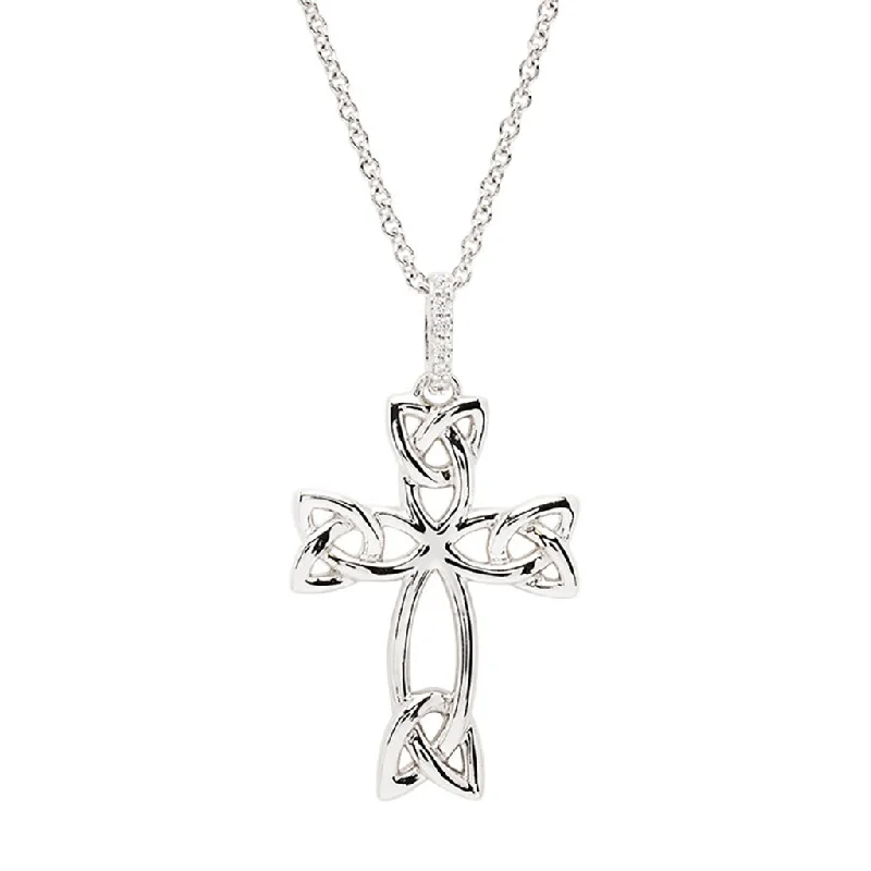 Women's beaded necklaces-Shanore : Sterling Silver CZ Celtic Cross