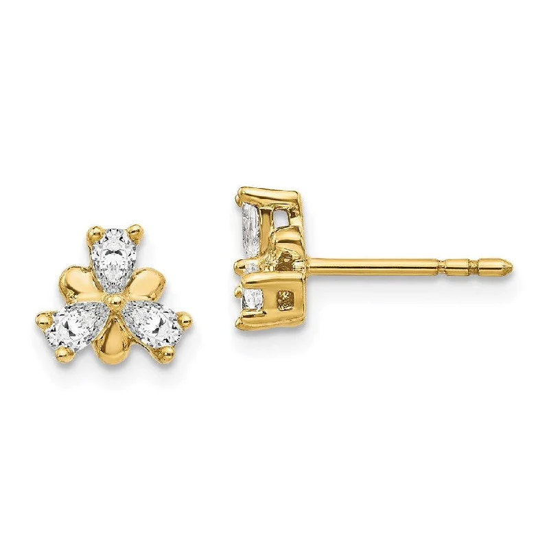 Women's geometric earrings-14k Diamond Earrings