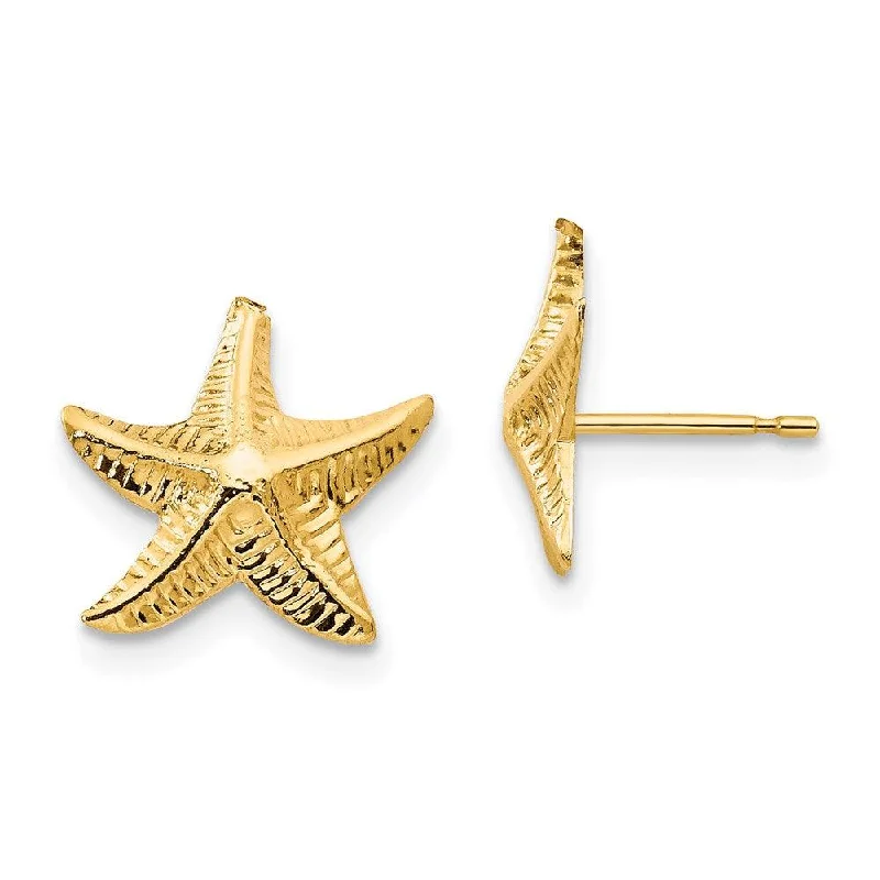 Women's photo earrings-Madi K Kid's 14k  Starfish Post Earrings