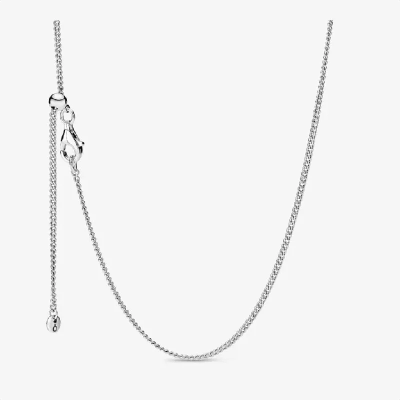 Women's photo necklaces-PANDORA : Curb Chain Necklace - Sterling Silver (23.6")