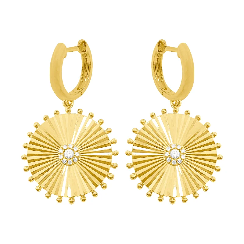 Women's everyday earrings-14K GOLD DIAMOND DEB EARRINGS