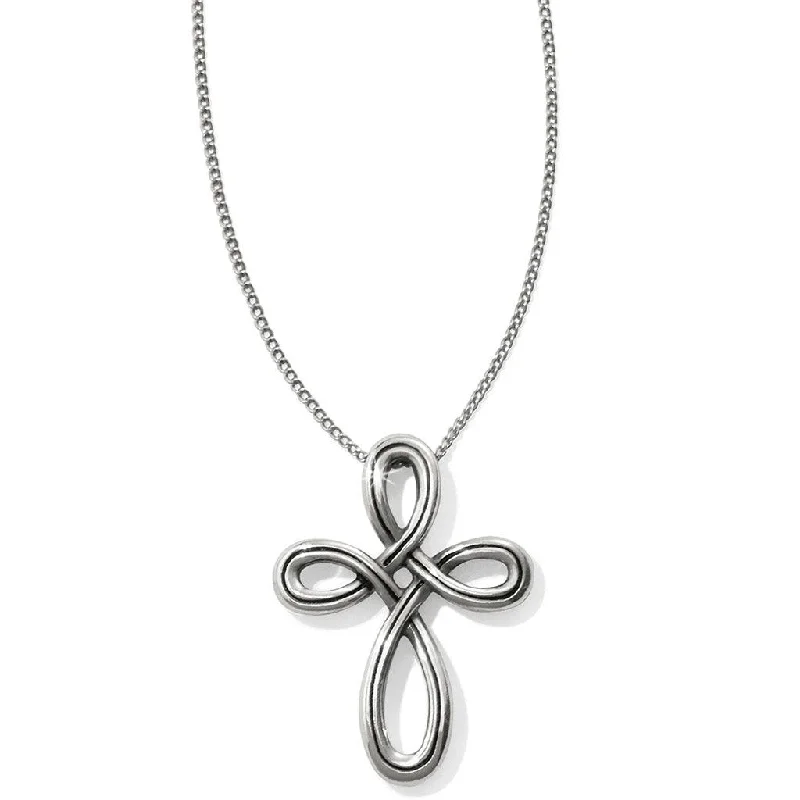 Women's diamond necklaces-Brighton : Interlok Petite Cross Necklace