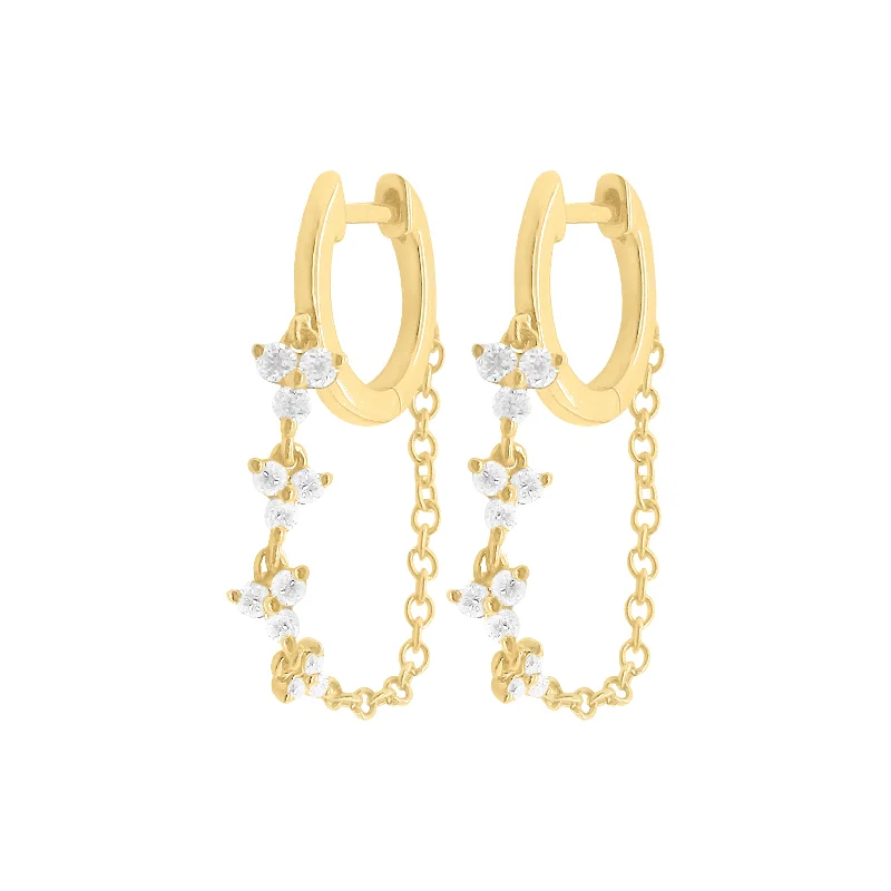 Women's fingerprint earrings-14K GOLD DIAMOND MAISY EARRINGS