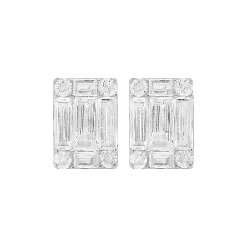 Women's titanium earrings-14K GOLD DIAMOND ERICA STUDS