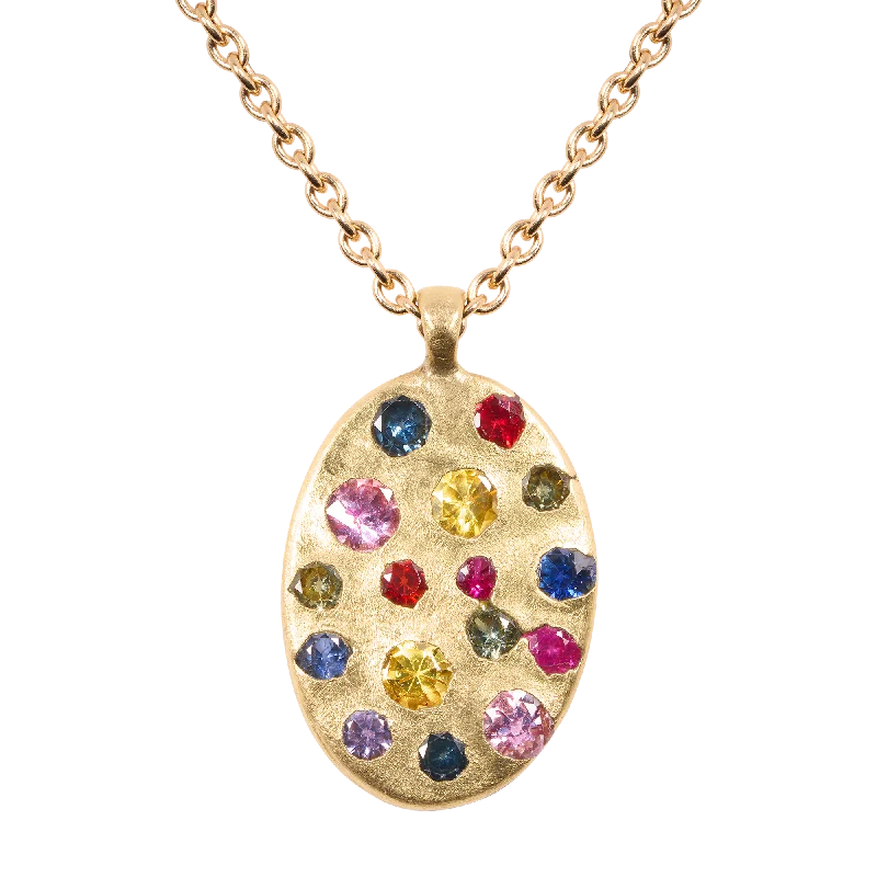 Women's modern design necklaces-Rainbow Confetti Necklace - 11785