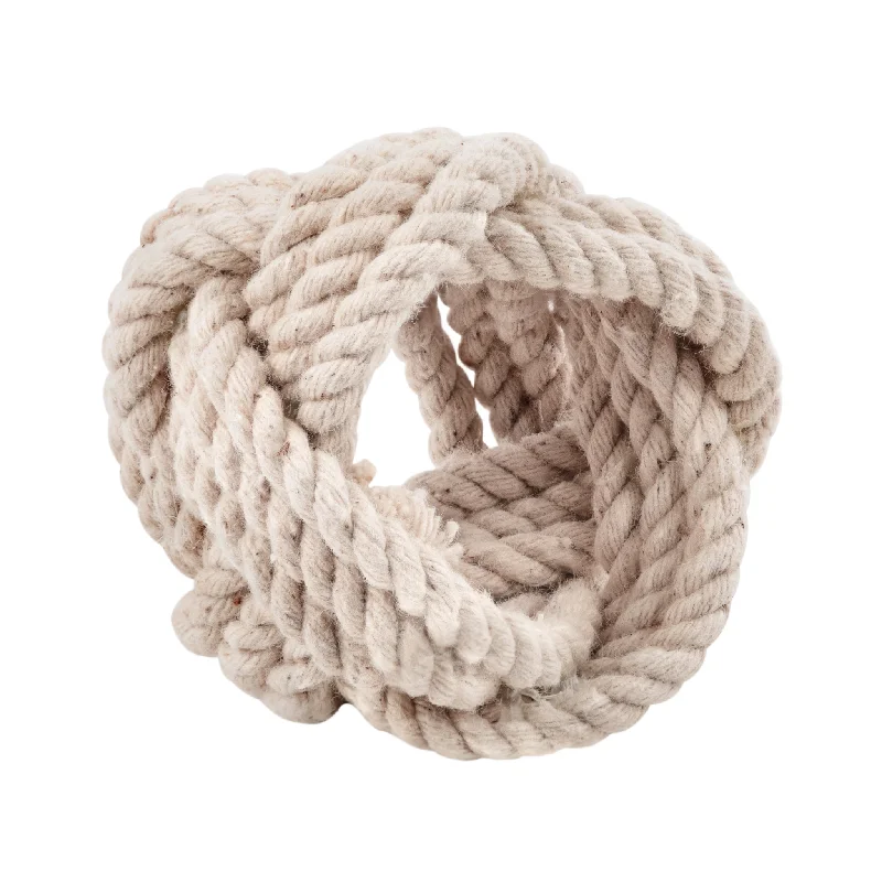 Women's eco-friendly rings-4 pcs/set Braided Jute Burlap Napkin Rings