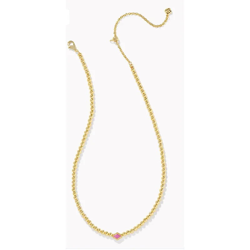 Women's everyday necklaces-Kendra Scott : Abbie Gold Beaded Necklace in Azalea Illusion