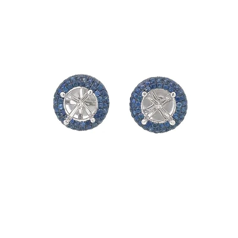 Women's evil eye earrings-Sapphires Earring Jacket