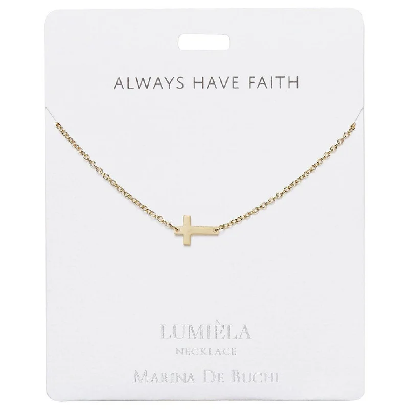 Women's Christmas necklaces-Lumiela Necklace: "always have faith" - Cross