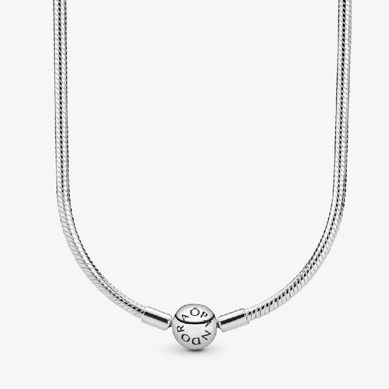 Women's casual necklaces-PANDORA : Pandora Moments Snake Chain Necklace (17.7")