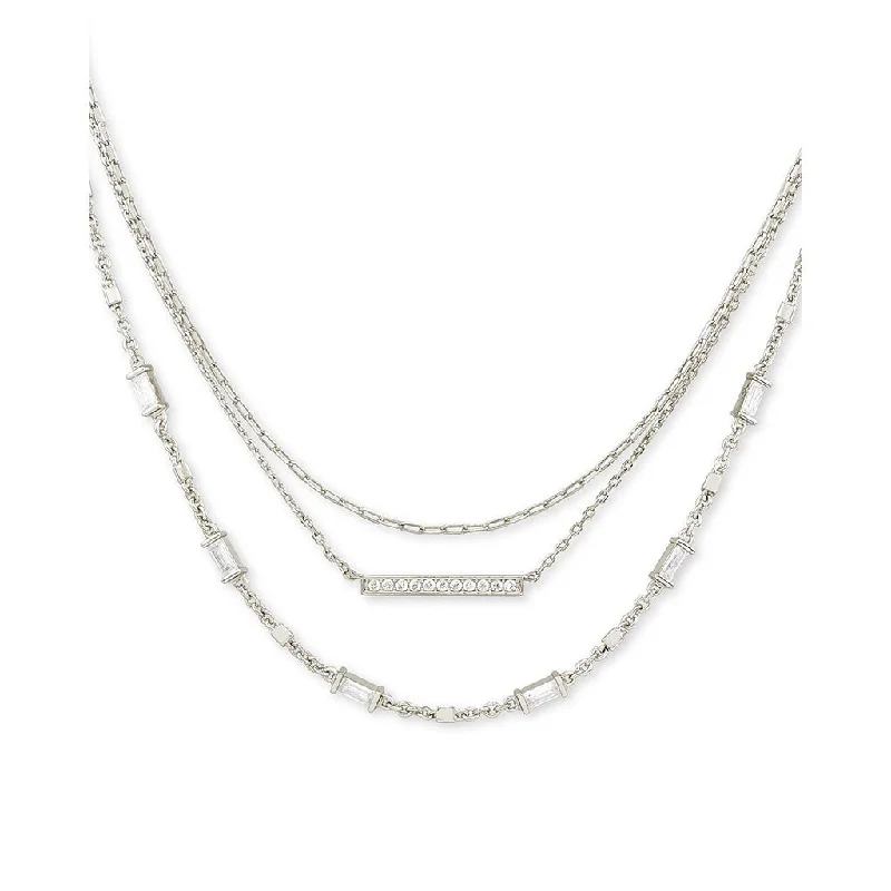 Women's cross necklaces-Kendra Scott : Addison Triple Strand Necklace in Silver