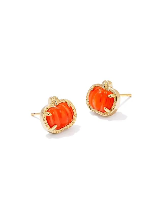 Women's custom engraving earrings-Kendra Scott Gold Pumpkin Stud Earrings