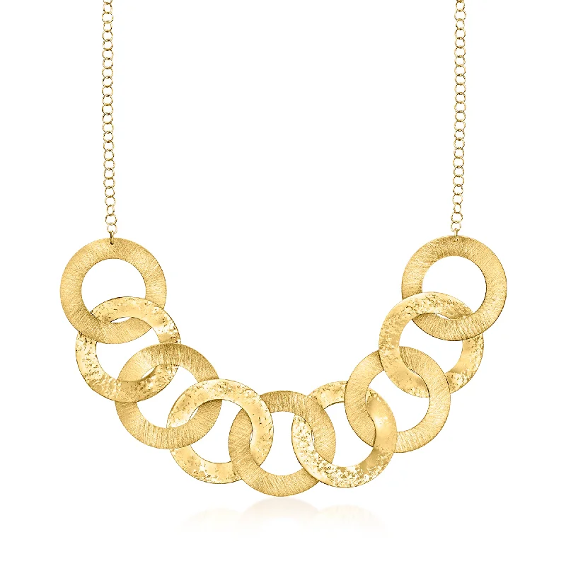 Women's Mother's Day necklaces-Ross-Simons Italian 18kt Gold Over Sterling Interlocking Circle Necklace