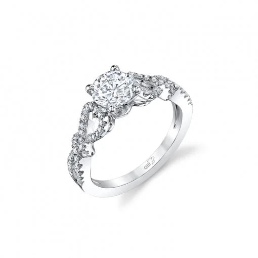 Women's alloy rings-Diamond Semi Mount Ring