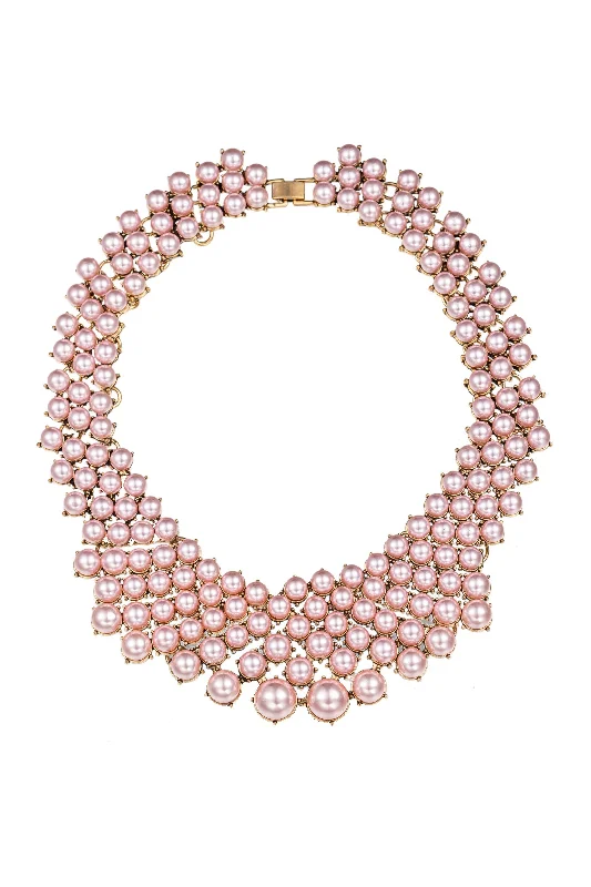 Women's sustainable necklaces-Emma Statement Necklace - Pink