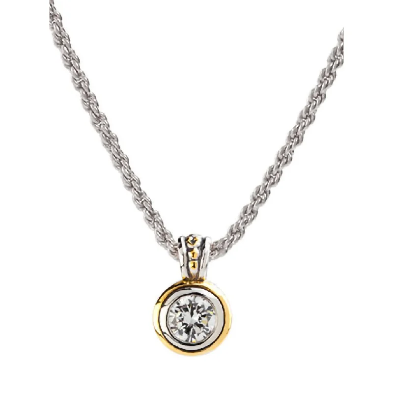 Women's sustainable necklaces-John Medeiros : Beijos Collection - Bezel Set CZ Pendant Necklace